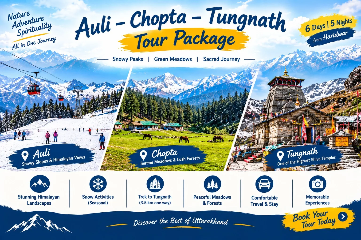 Auli–Chopta–Tungnath Tour Package