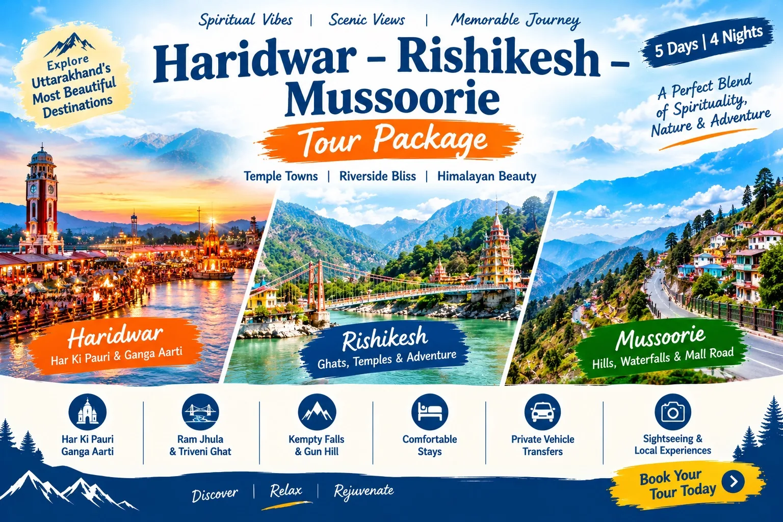 Haridwar–Rishikesh–Mussoorie Tour Package